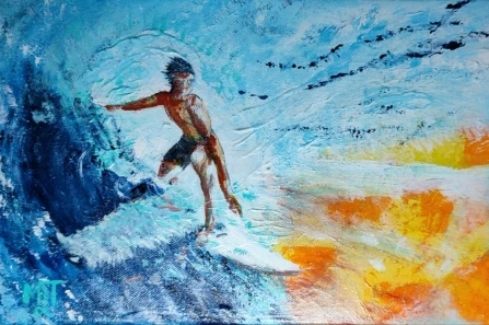 Surfer dans la vague