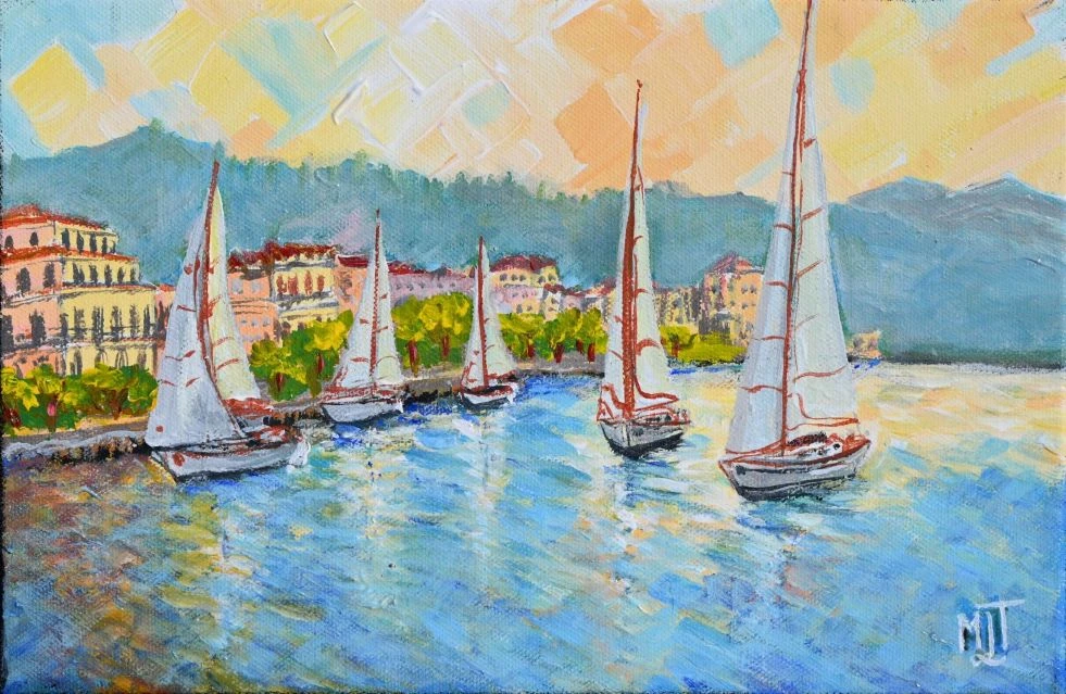 Voiliers en Méditerranée, vers Cannes