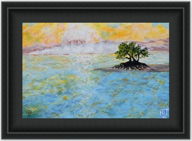 Ilôt singulier en mer tropicale